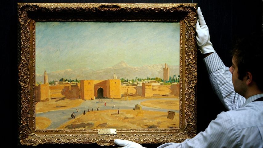Das Gemälde "Tower of Koutoubia Mosque" von Winston Churchill