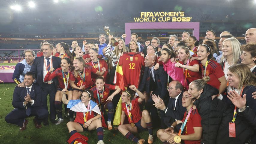 Das spanische Nationalteam nach dem Finale der WM 2023