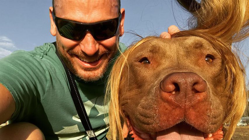 Dave Creek mit seinem Hund Chop, 2018