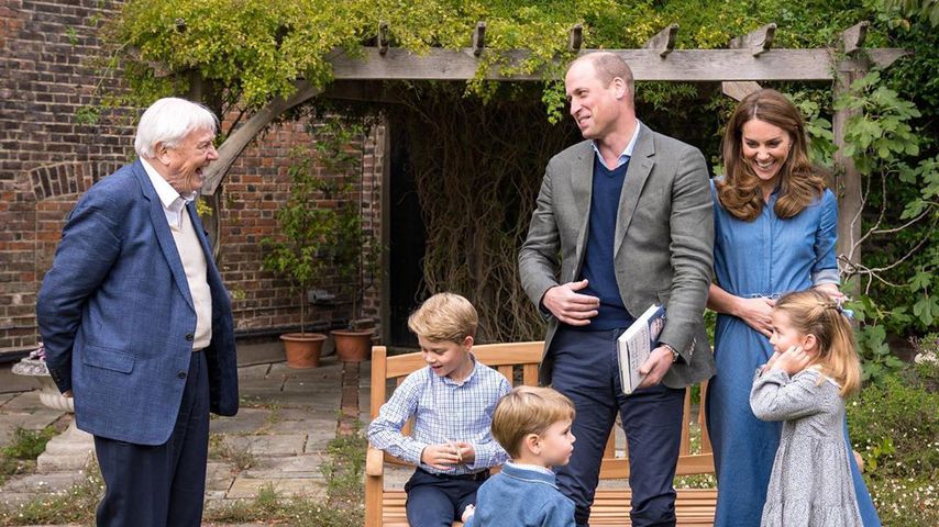 David Attenborough, Prinz William, Herzogin Kate und ihre Kinder George, Charlotte und Louis, 2020