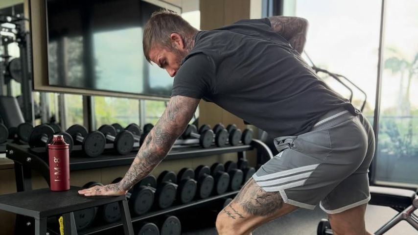 David Beckham beim Home-Training in Miami-Villa
