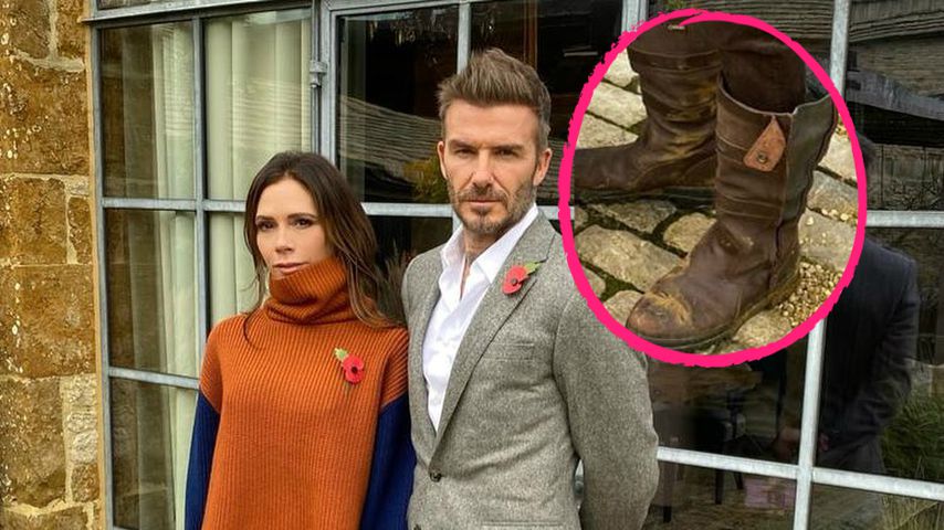 Vic und David Beckham: Alle schauen hier auf seine Schuhe!