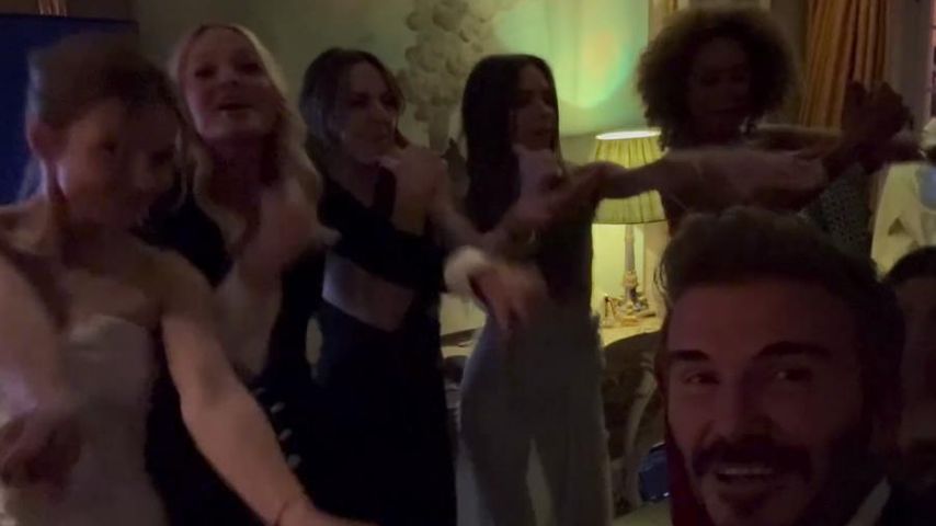 David Beckham und die Spice Girls auf Victoria Beckhams 50. Geburtstag