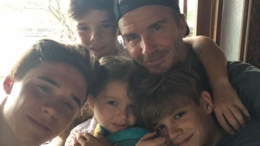 David Beckham mit seinen vier Kindern
