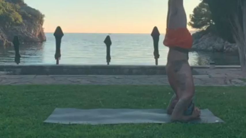 David Beckham beim Yoga in Italien, 2019