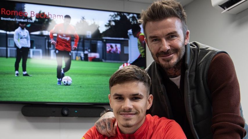 David Beckham mit seinem Sohn Romeo
