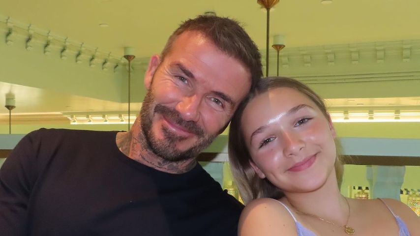 David Beckham mit seiner Tochter Harper im Juli 2023