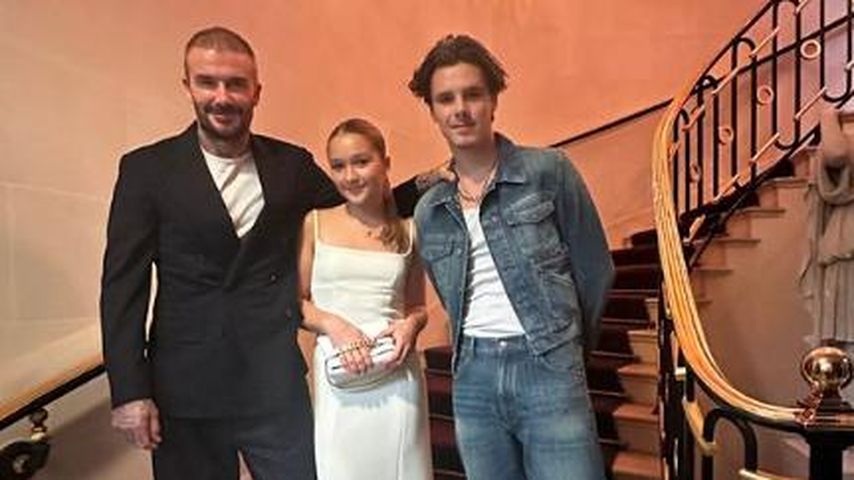 David Beckham mit seiner Tochter Harper Seven und Sohn Cruz