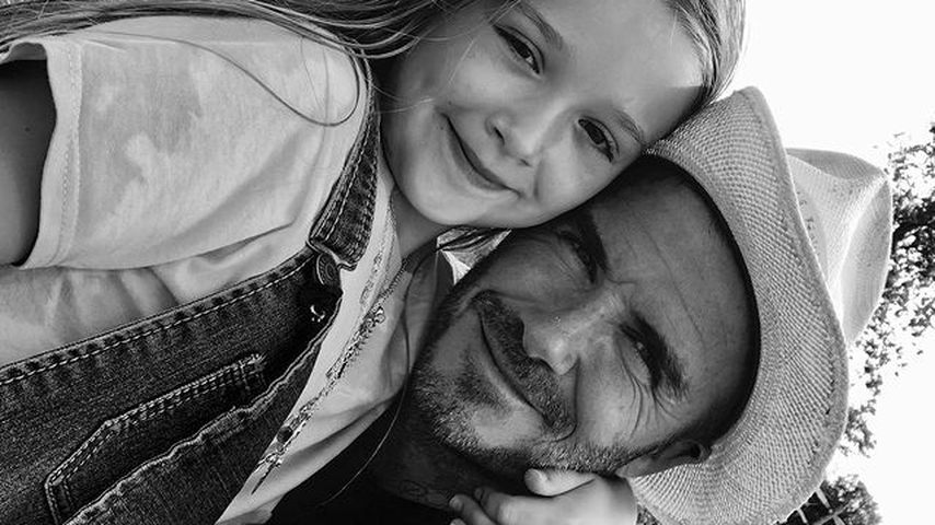 David Beckham (r.) und seine Tochter Harper