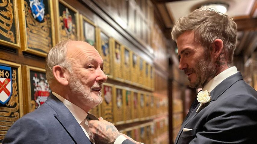 David Beckham (rechts) mit seinem Vater Ted, Dezember 2021