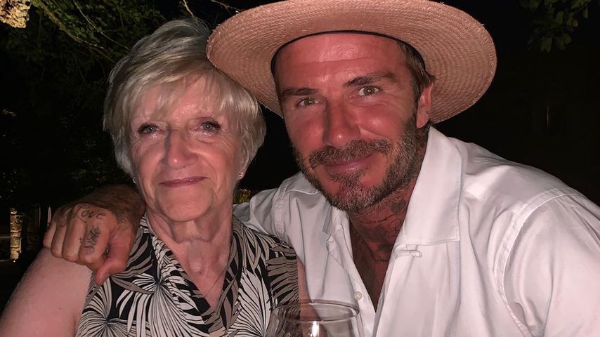 David Beckham und seine Mutter Sandra im August 2019