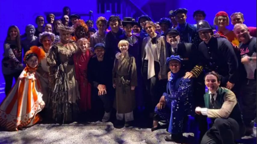 David Beckham und die Darsteller von Mary Poppins, Dezember 2019