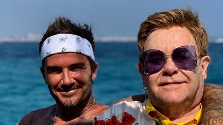 David Beckham und Elton John in Frankreich