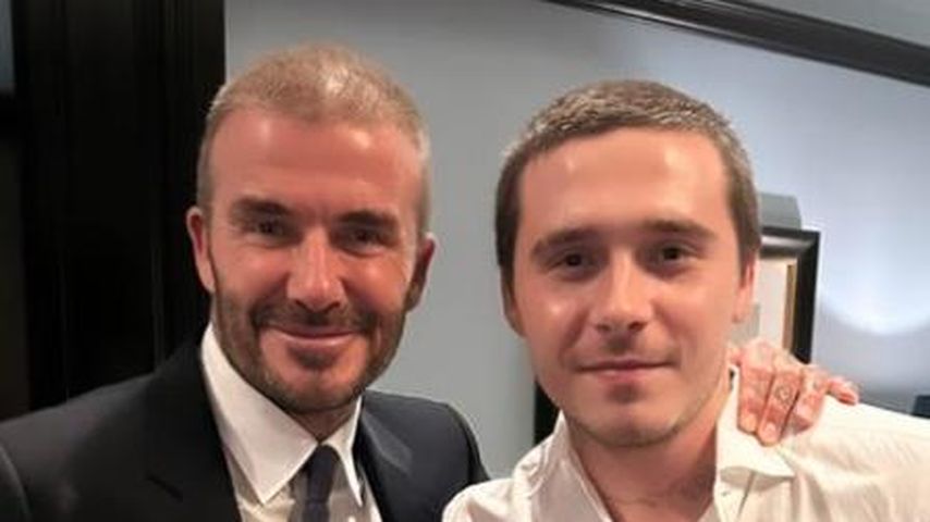 David Beckham und sein Sohn Brooklyn im Oktober 2023