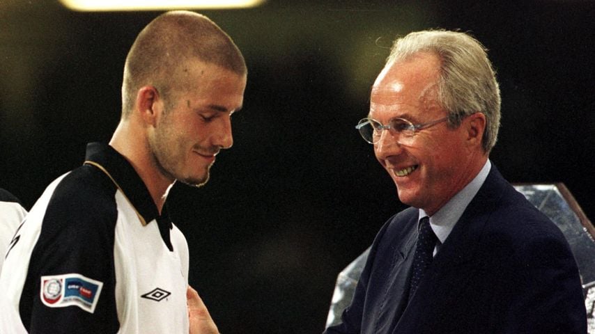 David Beckham und Sven-Göran Eriksson, August 2001