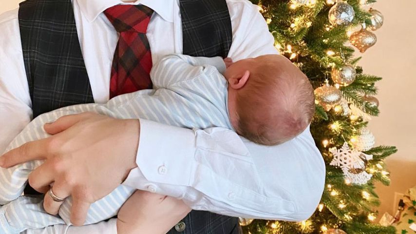 David Henrie mit seinem Sohn