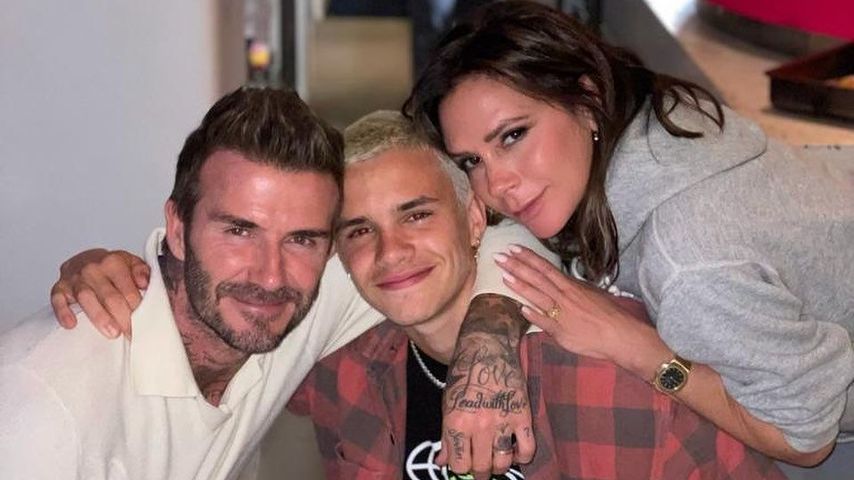 David, Romeo und Victoria Beckham im September 2021
