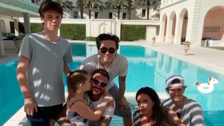David und Victoria Beckham mit ihren Kindern