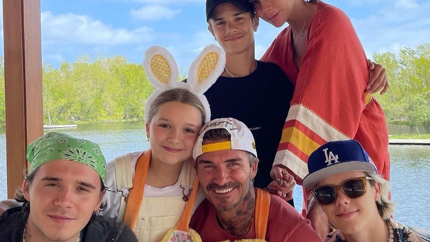 David und Victoria Beckham mit ihren vier Kindern an Ostern 2021
