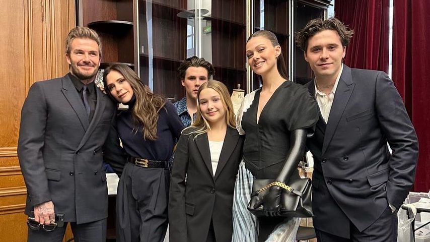 David und Victoria Beckham mit ihrer Familie