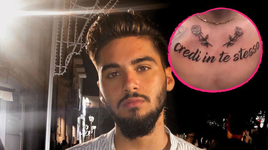 Tiefsinniger Spruch? Davide hat ein neues XXL-Brust-Tattoo