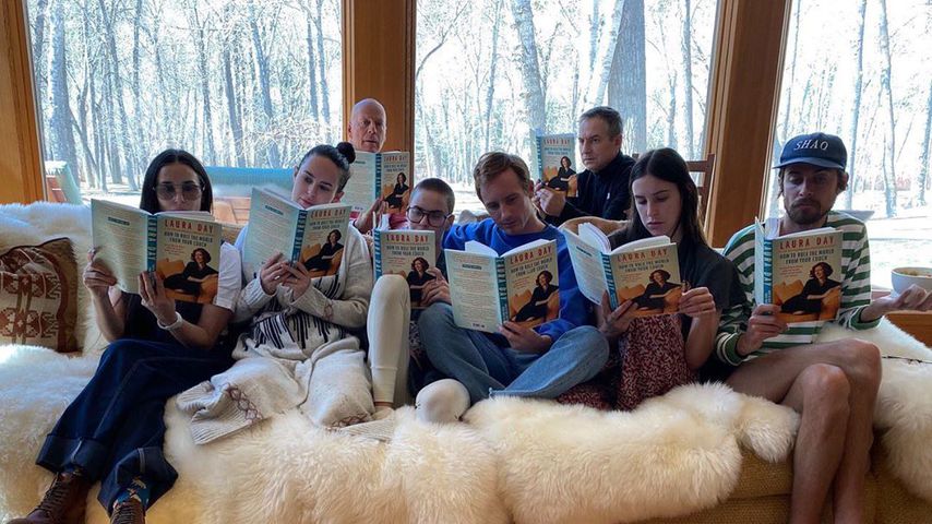 Demi Moore und Bruce Willis mit ihrer Familie