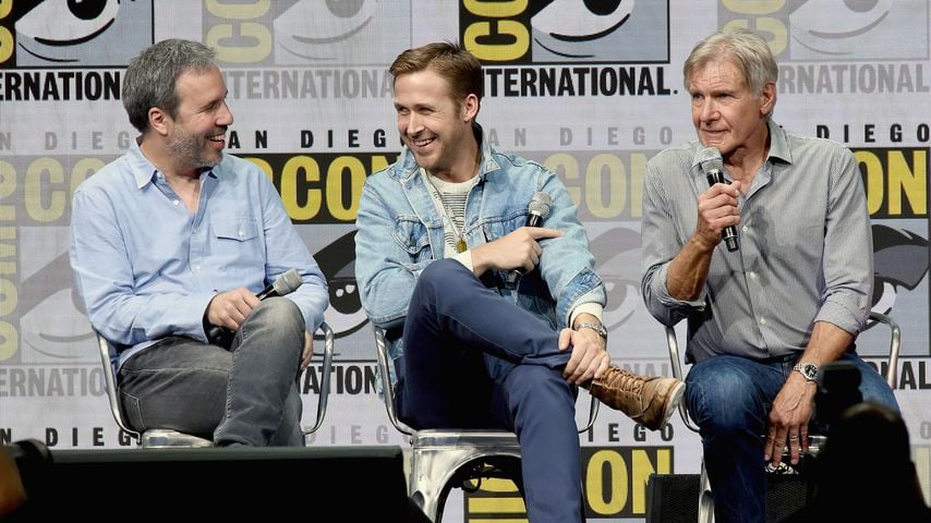 Denis Villeneuve, Ryan Gosling und Harrison Ford bei der "Blade Runner 2049"-Präsentation
