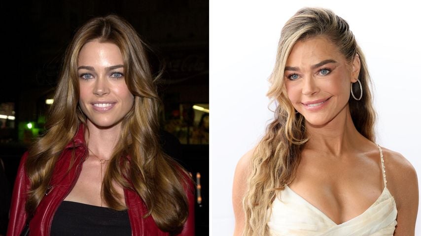 Collage: Denise Richard (2000) vs. Denise Richards (2025)