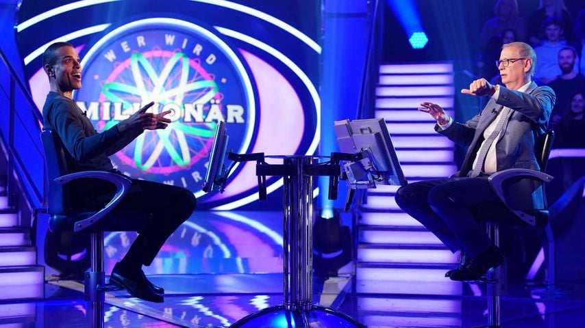 "Wer wird Millionär?"-Kandidat Dennis Marr und Moderator Günther Jauch