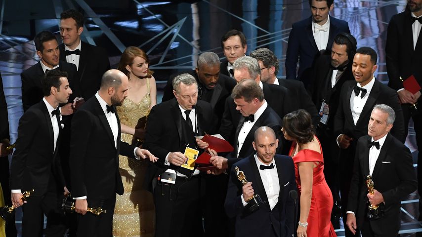 Der Cast und die Crew von "La La Land" auf der Bühne bei den Oscars 2017