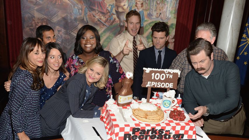 Aubrey Plaza und der Cast von "Parks and Recreation" 2013