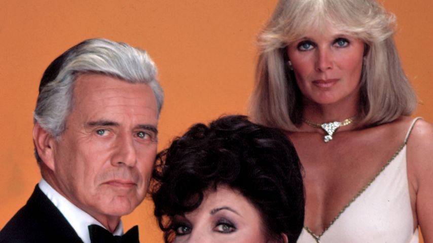 "Der Denver Clan"-Darsteller John Forsythe, Joan Collins und Linda Evans