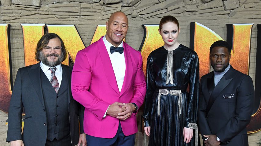 Jack Black, Dwayne Johnson, Karen Gillan und Kevin Hart in London