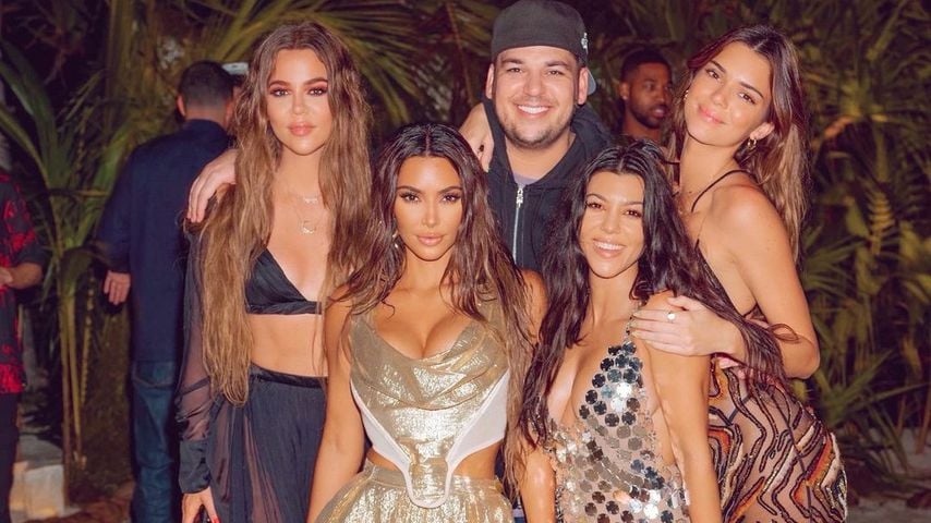 Khloé, Kim, Rob, Kourtney und Kendall während Kims 40. Geburtstag