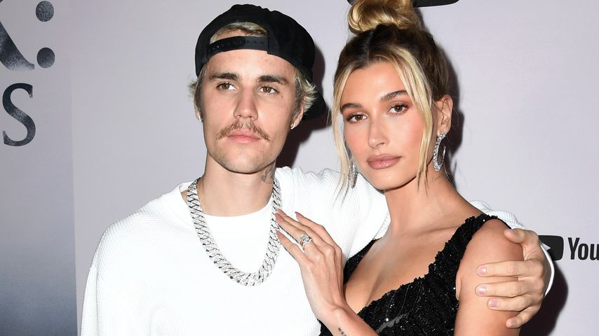 Der Sänger Justin Bieber mit seiner Frau Hailey