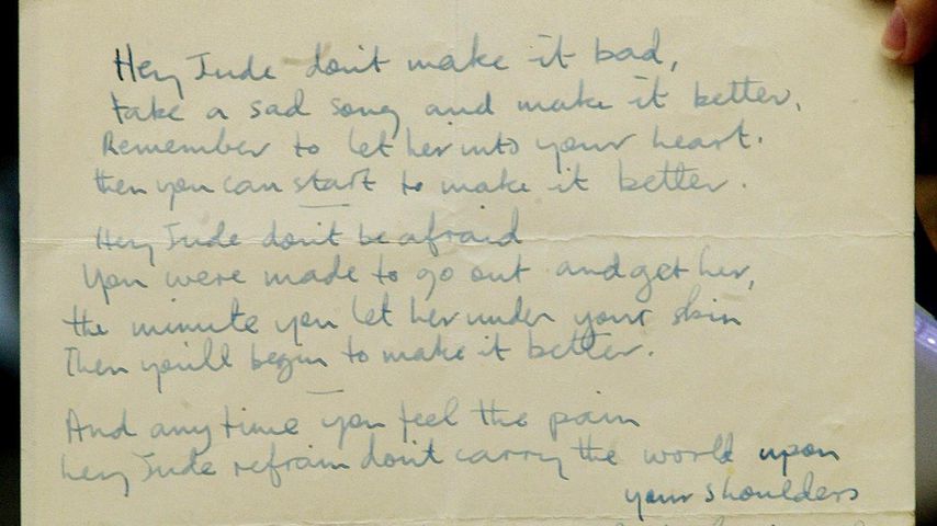 Der Song "Hey Jude" von den Beatles und geschrieben von Paul McCartney
