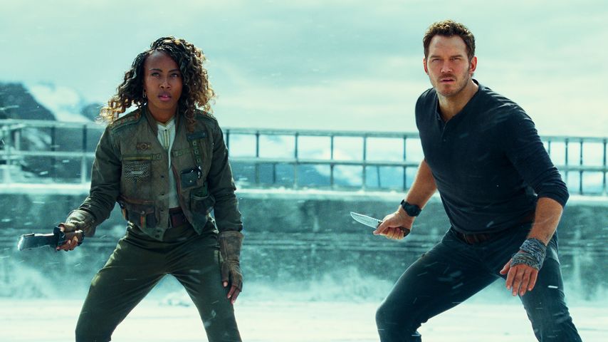 DeWanda Wise und Chris Pratt in "Jurassic World: Ein neues Zeitalter"