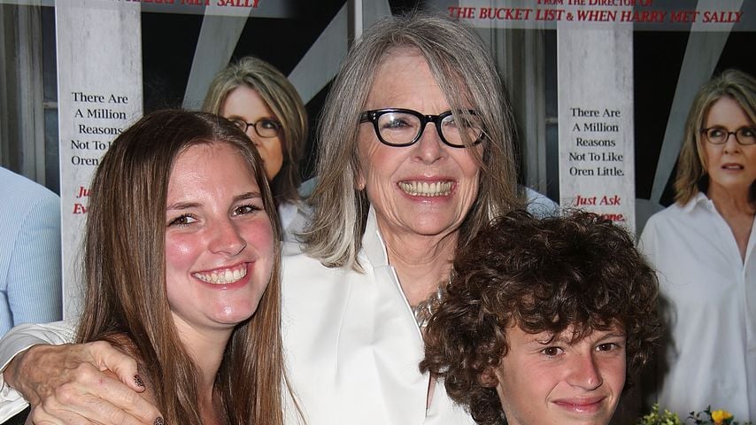 Diane Keaton mit ihren Kindern Dexter und Duke, Juli 2014