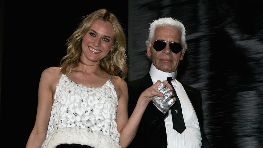 Diane Kruger und Karl Lagerfeld im Dezember 2006 in Monte Carlo