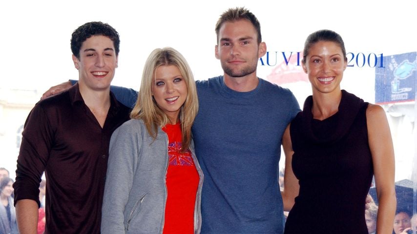 "American Pie"-Stars Jason Biggs, Tara Reid, Seann William Scott und Shannon Elisabeth, 2001