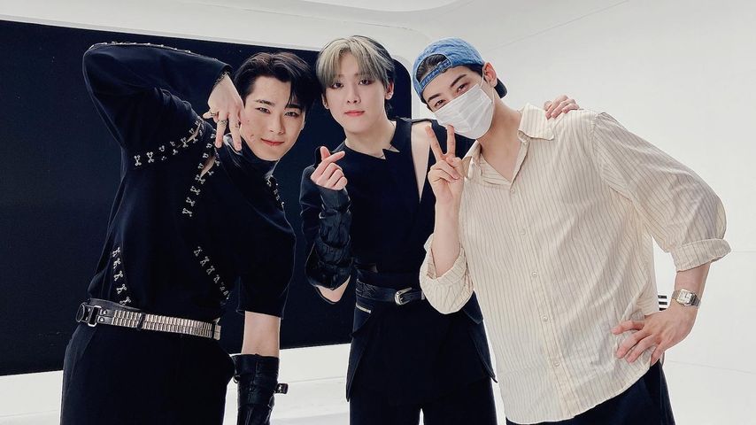 Die Astro-Mitglieder Moonbin, Sanha und Eunwoo
