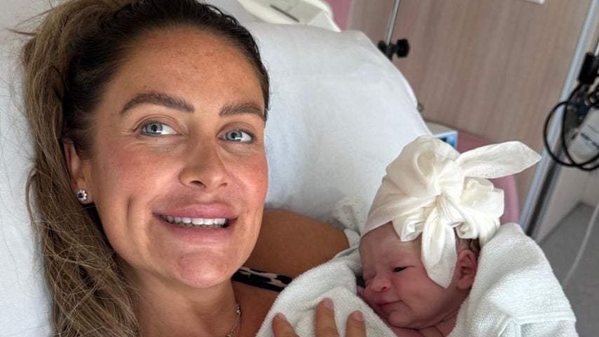 Lee Ryans Frau Verity Paris mit ihrem Baby, September 2025