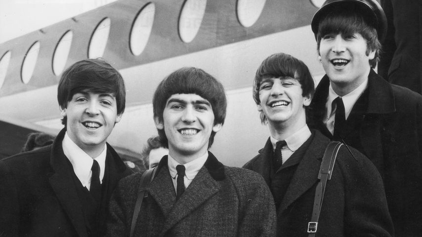 Die Beatles am Londoner Flughafen im Februar 1964