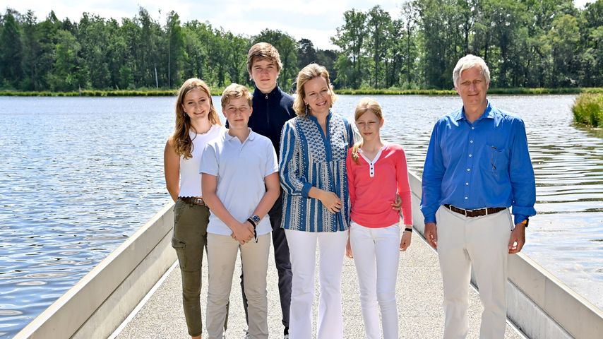 Königin Mathilde und König Philippe mit ihren vier Kindern, 2020