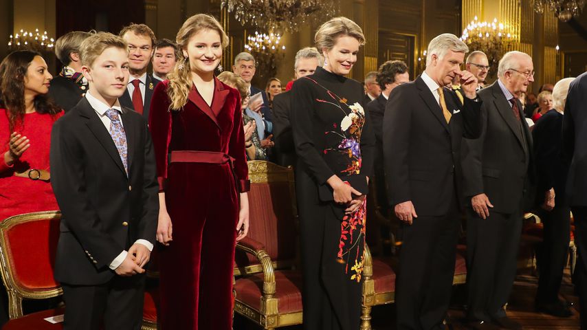 Prinz Emmanuel, Prinzessin Elisabeth, Königin Mathilde und König Philippe in Brüssel