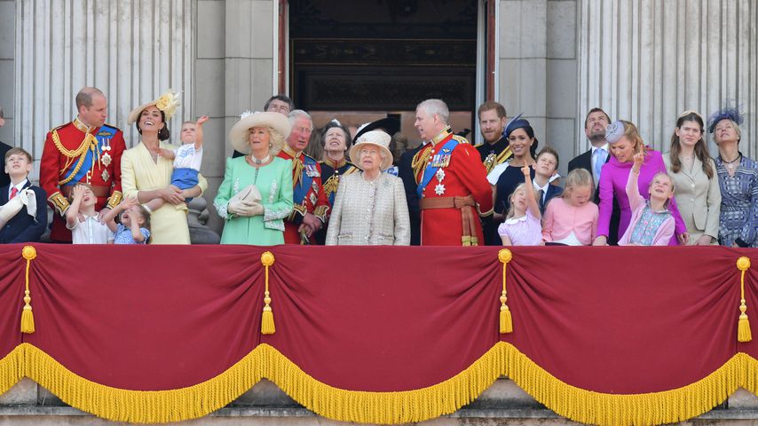 Die britischen Royals während der Trooping-the-Colour-Parade in London, 2019
