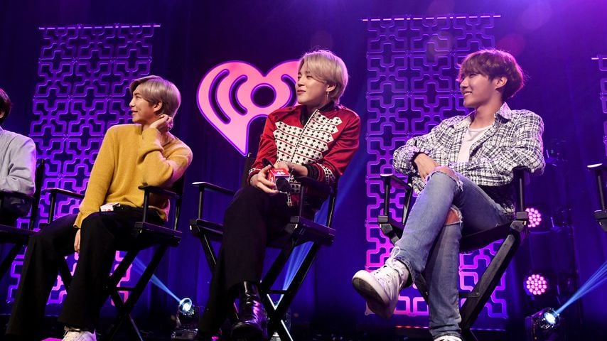 Die BTS-Mitglieder RM, Jimin und J-Hope, 2020
