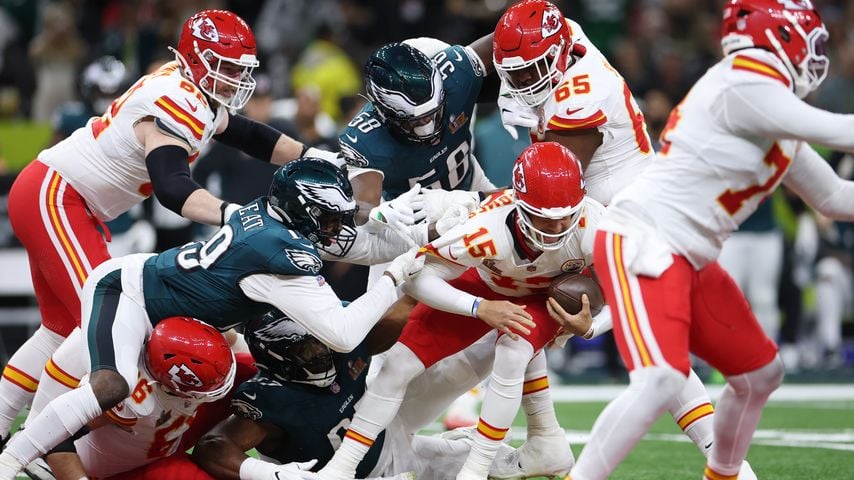 Die Eagles und Chiefs beim Super Bowl LIX in New Orleans, Februar 2025