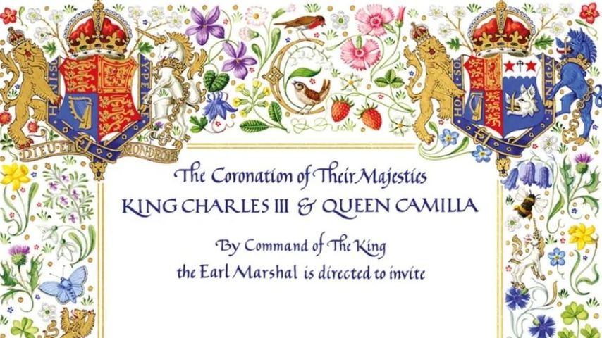 Die Einladung zur Krönung von König Charles III. und Königin Camilla