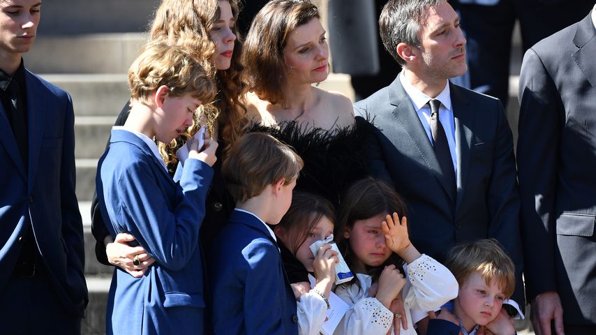 Die Familie von Carla Zampatti auf ihrer Beerdigung in Sydney im April 2021